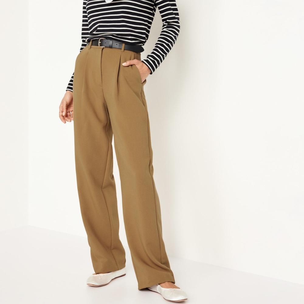 Old Navy Women's Brown High-Waisted Trousers